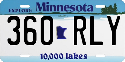 MN license plate 360RLY
