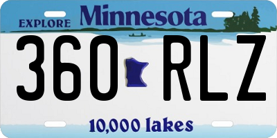 MN license plate 360RLZ