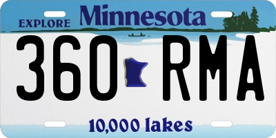 MN license plate 360RMA