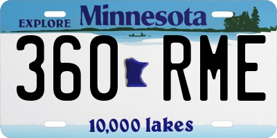 MN license plate 360RME