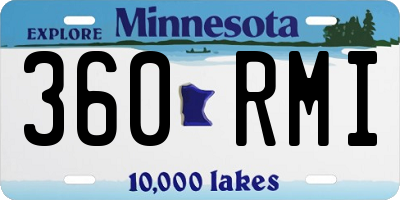 MN license plate 360RMI
