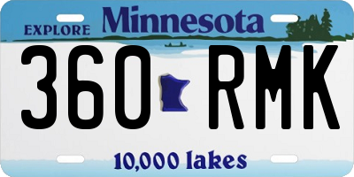 MN license plate 360RMK