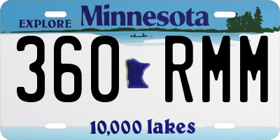 MN license plate 360RMM