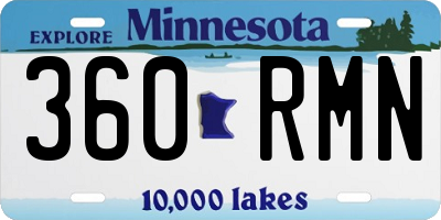 MN license plate 360RMN