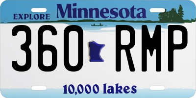 MN license plate 360RMP