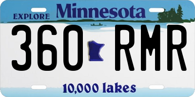 MN license plate 360RMR
