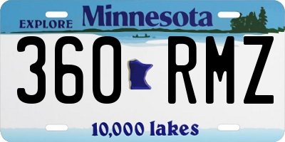 MN license plate 360RMZ