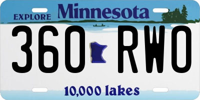 MN license plate 360RWO