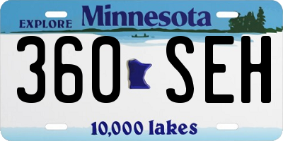 MN license plate 360SEH
