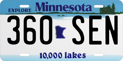 MN license plate 360SEN