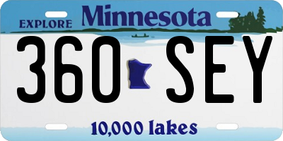 MN license plate 360SEY