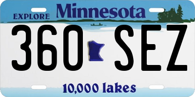 MN license plate 360SEZ
