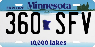 MN license plate 360SFV