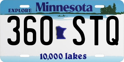 MN license plate 360STQ