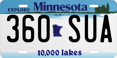 MN license plate 360SUA