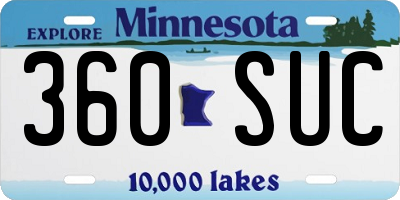 MN license plate 360SUC