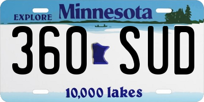 MN license plate 360SUD