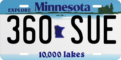 MN license plate 360SUE