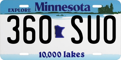 MN license plate 360SUO