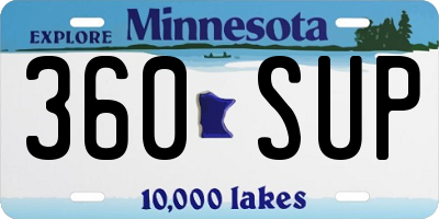 MN license plate 360SUP