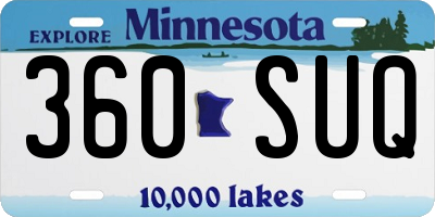 MN license plate 360SUQ