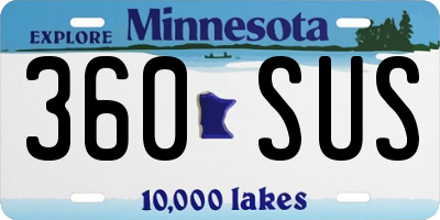 MN license plate 360SUS