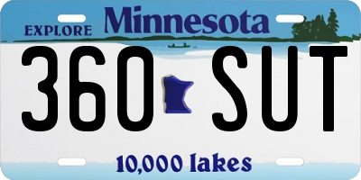 MN license plate 360SUT