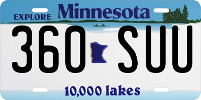 MN license plate 360SUU