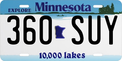 MN license plate 360SUY