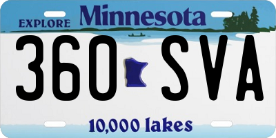 MN license plate 360SVA