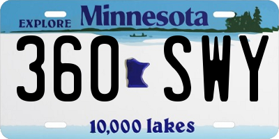 MN license plate 360SWY
