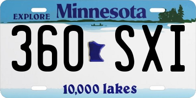 MN license plate 360SXI