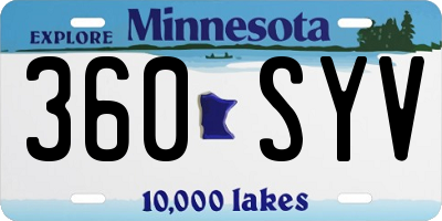 MN license plate 360SYV