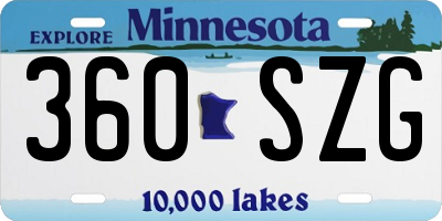 MN license plate 360SZG