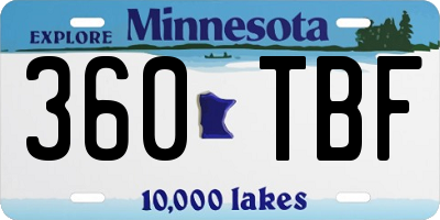 MN license plate 360TBF