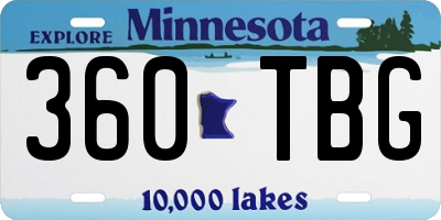 MN license plate 360TBG