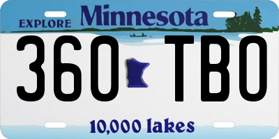 MN license plate 360TBO