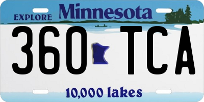 MN license plate 360TCA