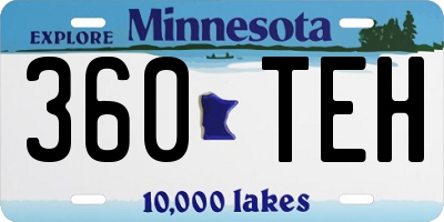 MN license plate 360TEH