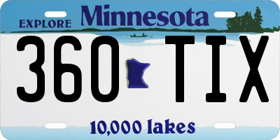 MN license plate 360TIX