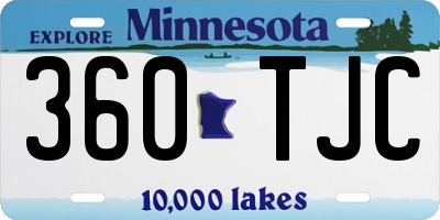 MN license plate 360TJC