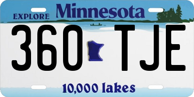 MN license plate 360TJE
