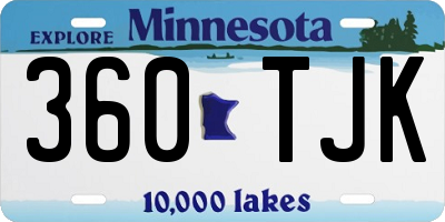 MN license plate 360TJK