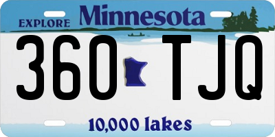MN license plate 360TJQ