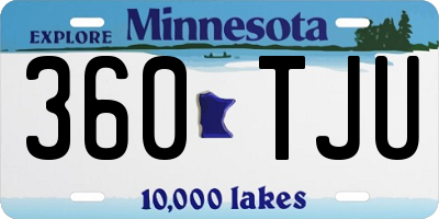 MN license plate 360TJU