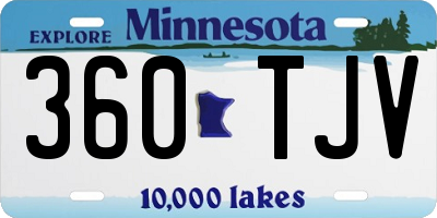MN license plate 360TJV