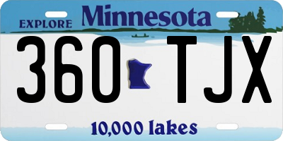 MN license plate 360TJX