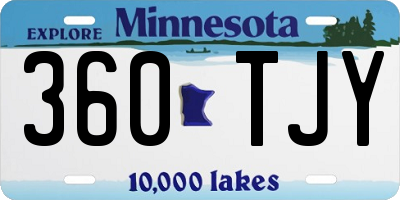 MN license plate 360TJY