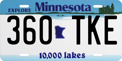 MN license plate 360TKE