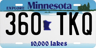 MN license plate 360TKQ